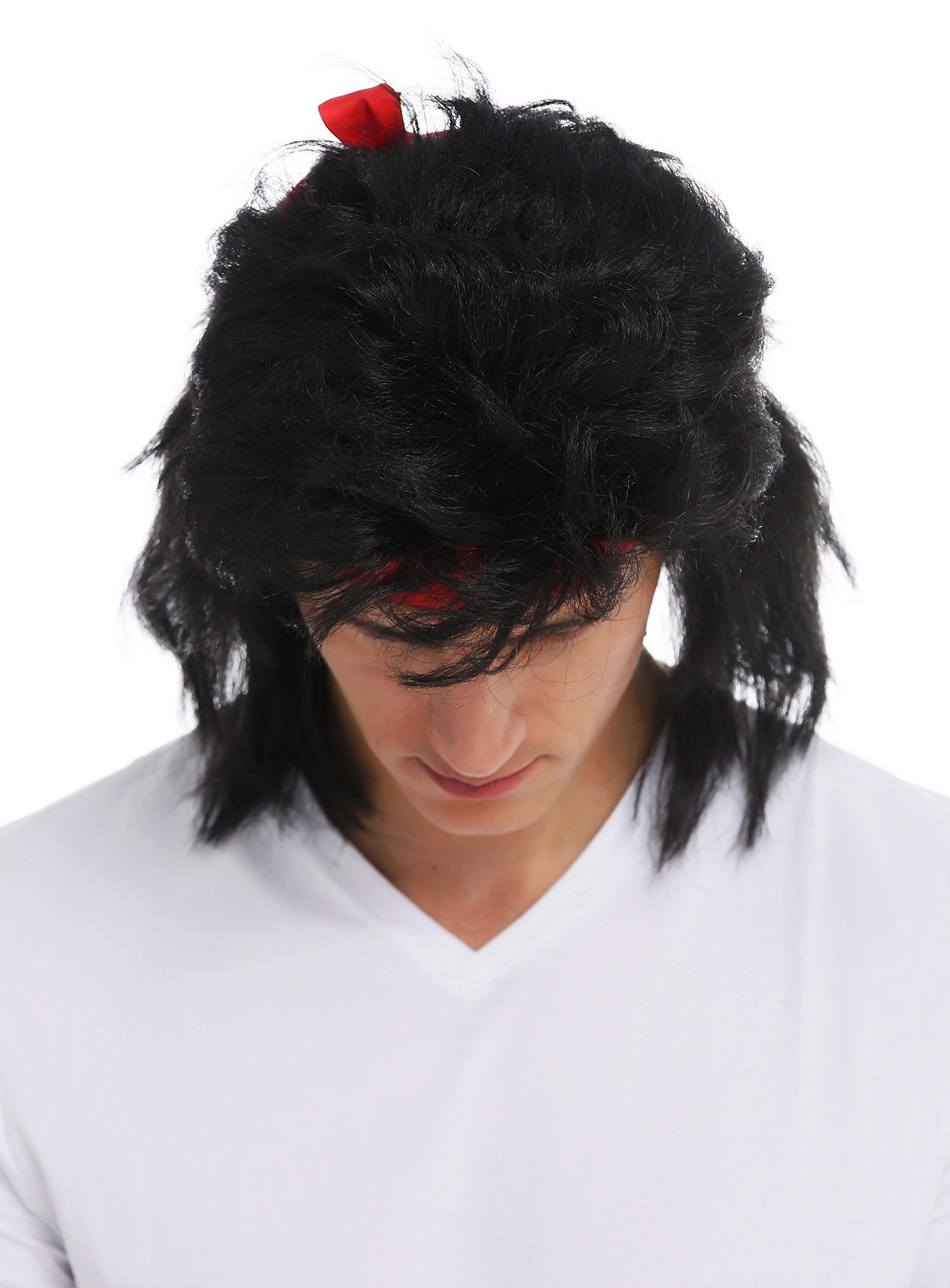 wig-me-up-sarl001-p103-herren-per-cke-schwarz-lang-vokuhila-mit-stirnband-80s-ca image 4