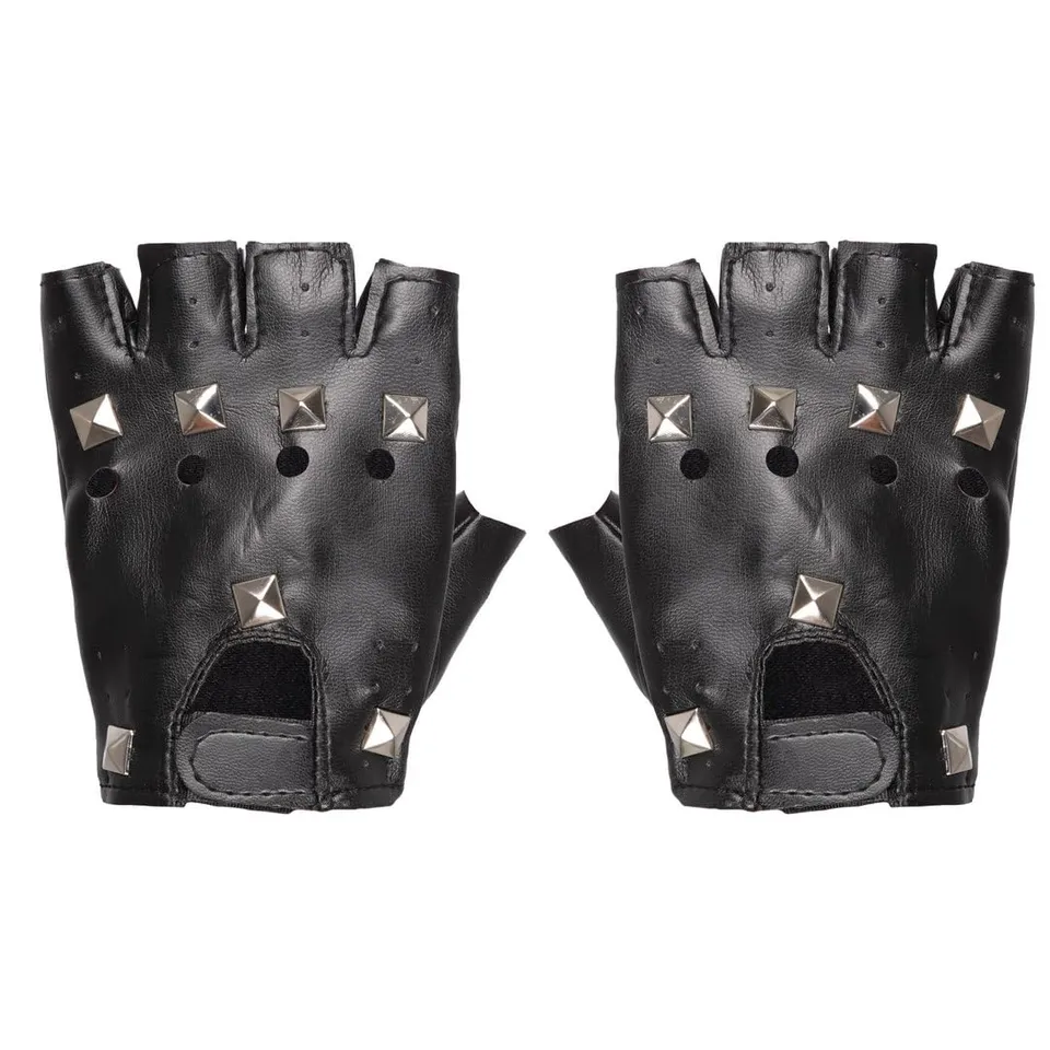p-tit-clown-18430-punk-handschuhe-fingerlos-schwarz-paar image 1