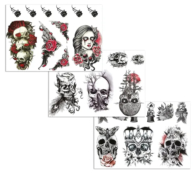 p-tit-clown-tempor-re-tattoos-totenkopf-halloween-tattoo-bogen image 1