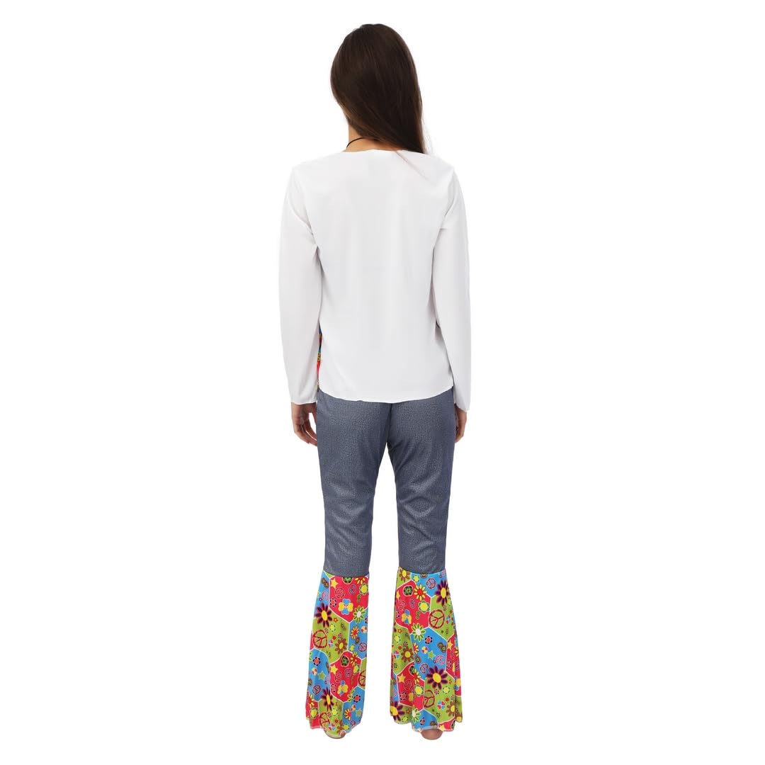 ptit-clown-hippie-kost-m-damen-erwachsene-mehrfarbig-xl image 3