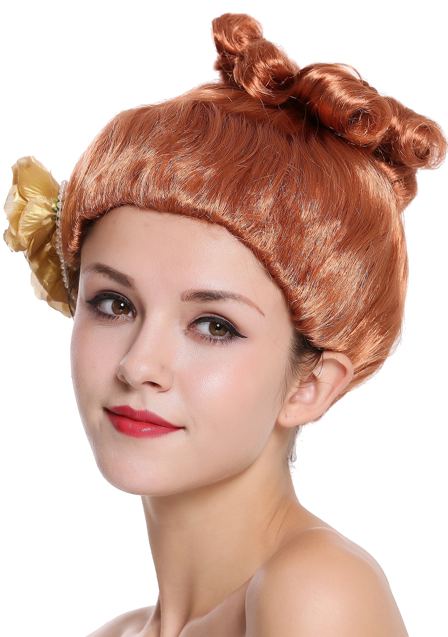 wig-me-up-cxh-005-p130-damen-karneval-per-cke-rot-hochgesteckt-blume-15-cm image 3