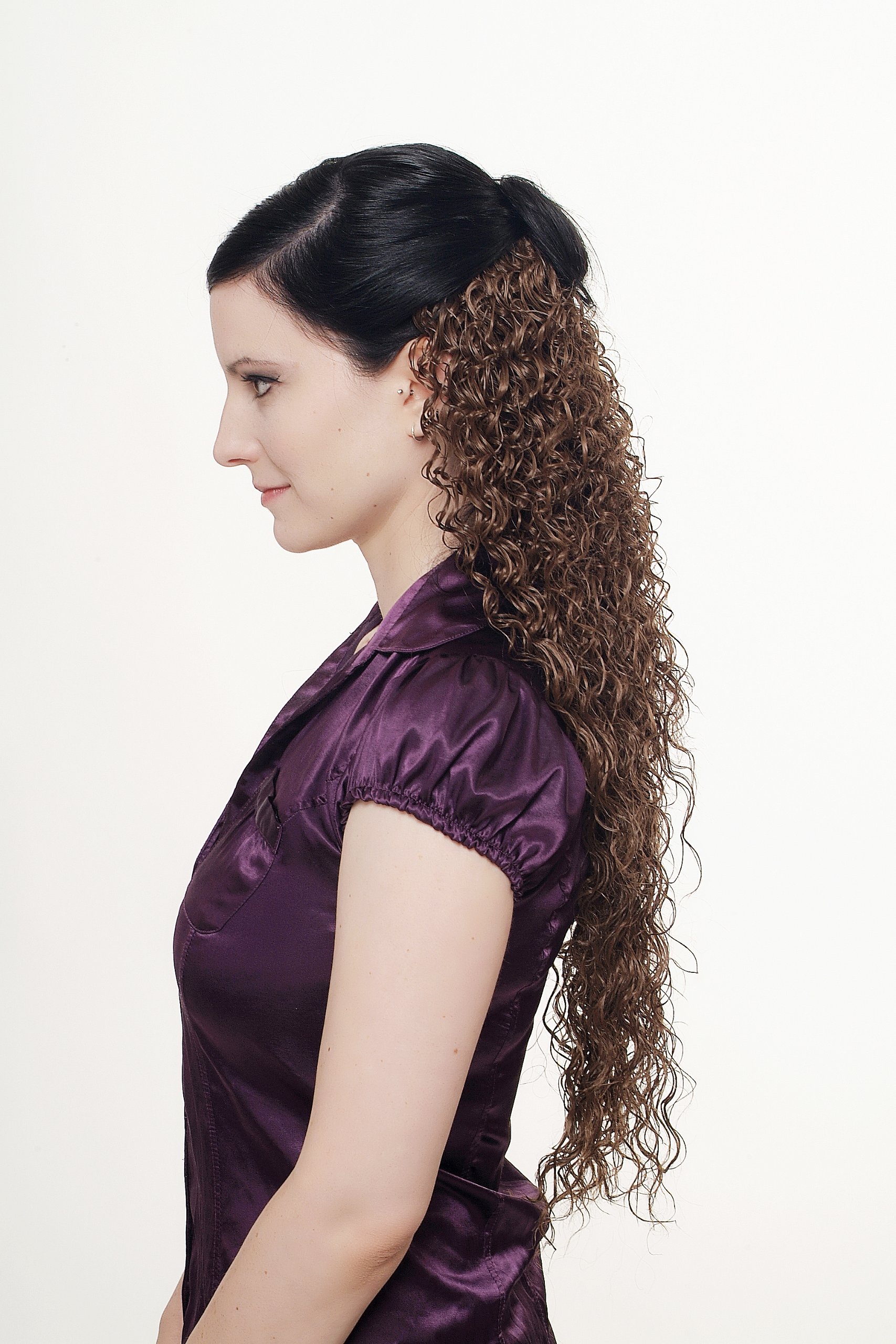 wig-me-up-h9311-10-halbper-cke-clip-in-extension-stark-gelockt-braun-60-cm image 3