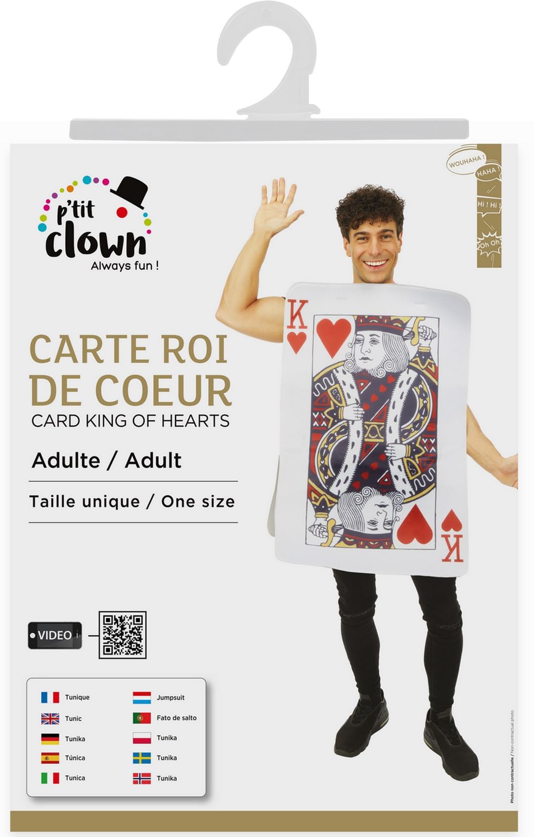 ptit-clown-herzk-nig-kost-m-karte-roi-de-coeur-erwachsene-einheitsgr-e-wei image 4