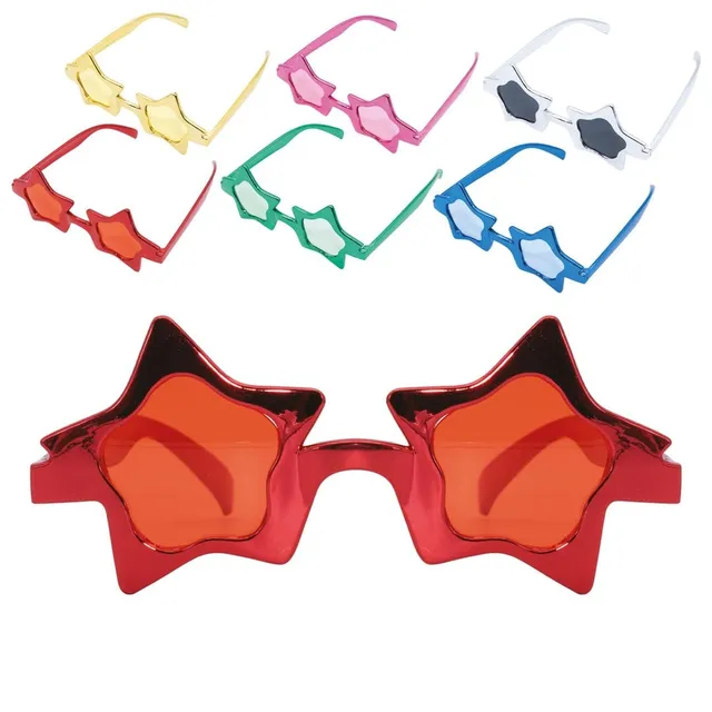 p-tit-clown-35322-brille-kunststoff-metallic-stern-6-farbig-sortiert image 1