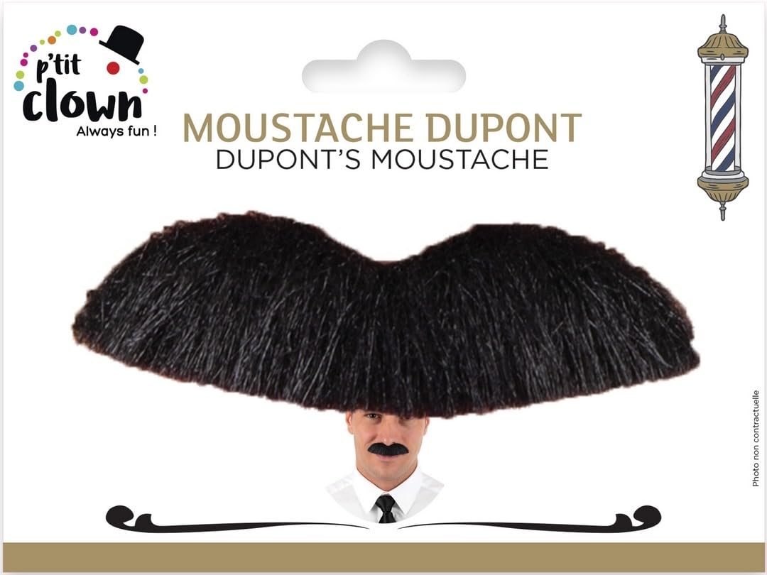 p-tit-clown-selbstklebender-schnurrbart-dupont-schwarz image 2