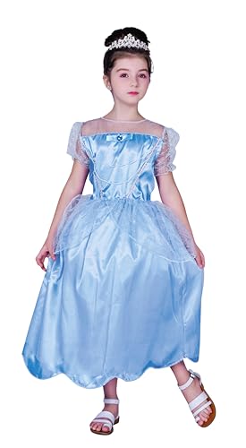 ptit-clown-prinzessinnen-kost-m-kinder-blau-10-12-jahre image 5