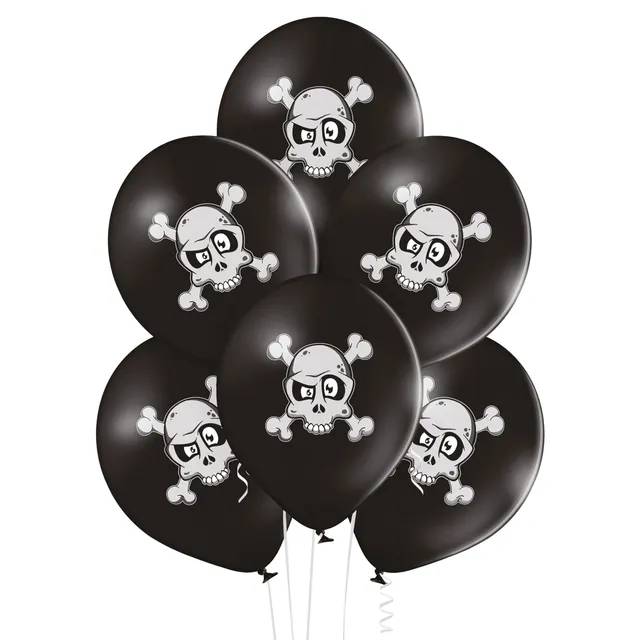 p-tit-clown-halloween-ballons-30-cm-8er-set-totenkopf-schwarz image 1