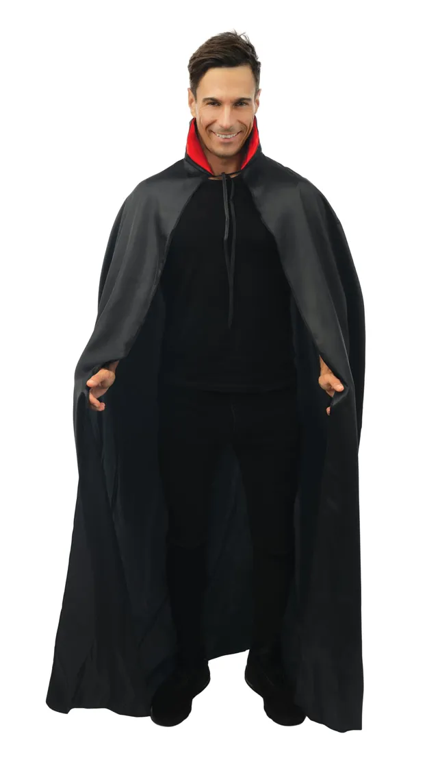 ptit-clown-16204-cape-polyester-satiniert-1-40-m-schwarz-rot image 1