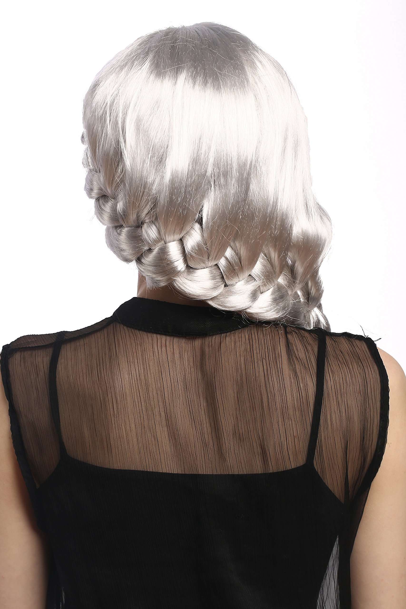 wig-me-up-08050a-p309-party-per-cke-damen-feenzopf-silbergrau-geflochten-50-cm image 3
