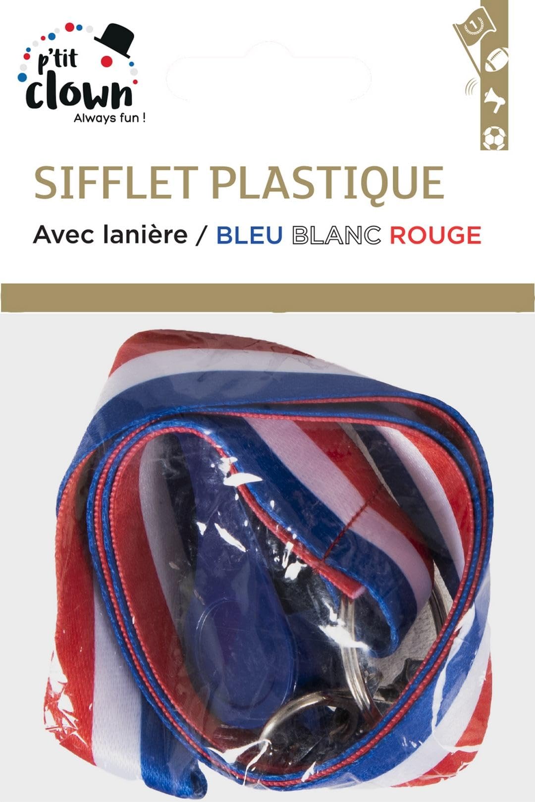 p-tit-clown-pfeife-kunststoff-mit-band-blau-wei-rot-frankreich-fan image 3