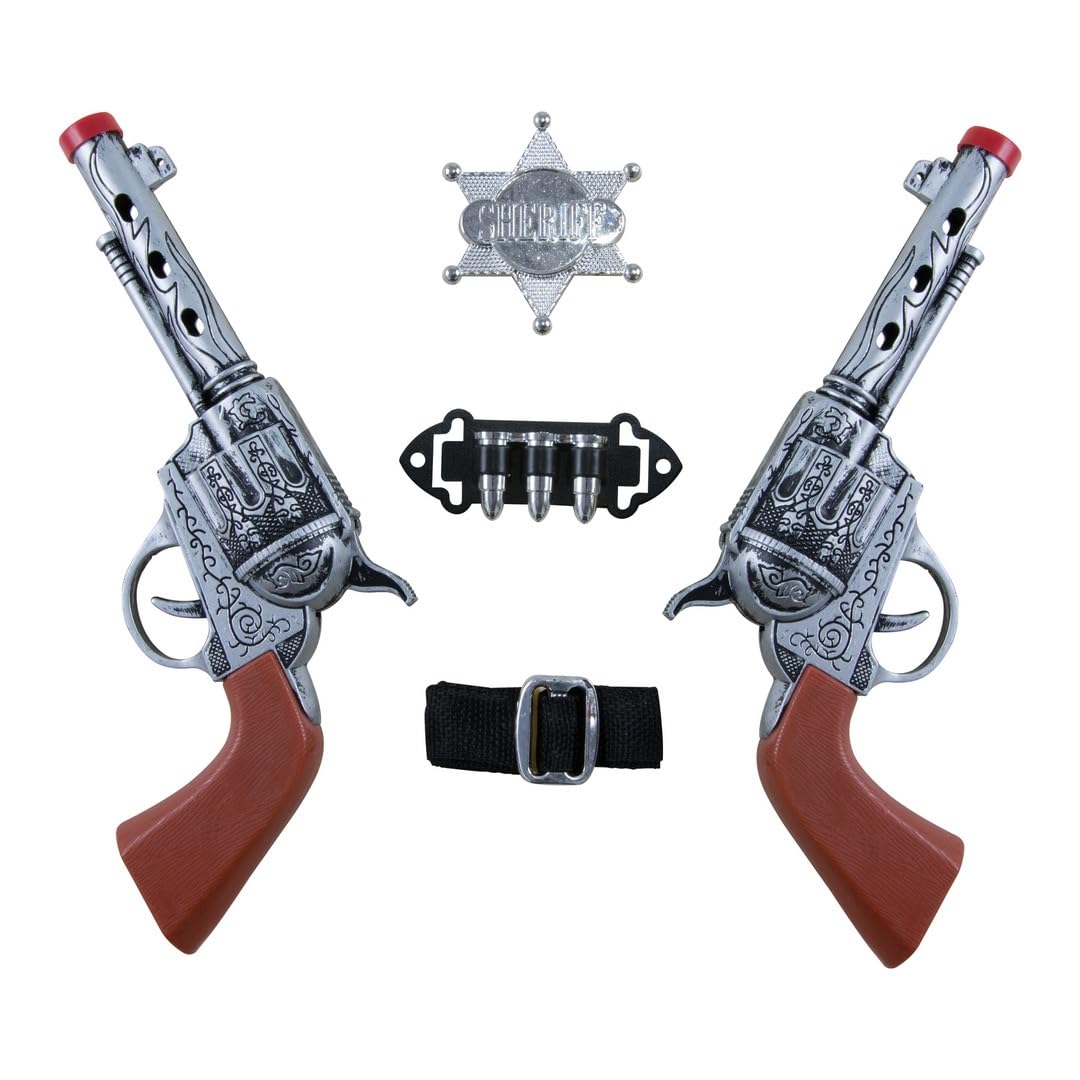 p-tit-clown-cowboy-kit-mit-2-revolvern-g-rtel-mit-patronen-und-sheriffstern image 1