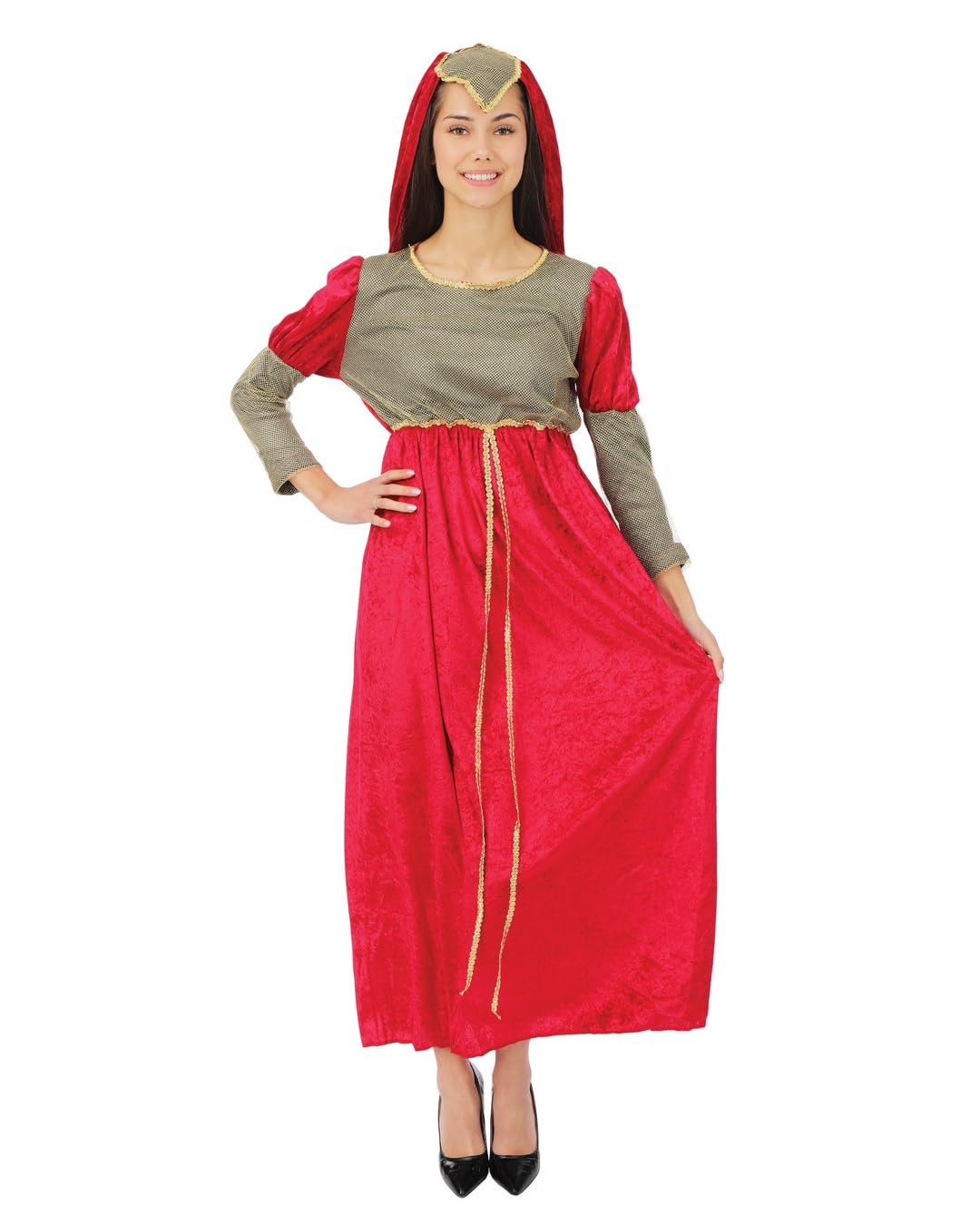 p-tit-clown-89826-juliette-mittelalter-prinzessin-kost-m-l-xl-rot-gold image 1