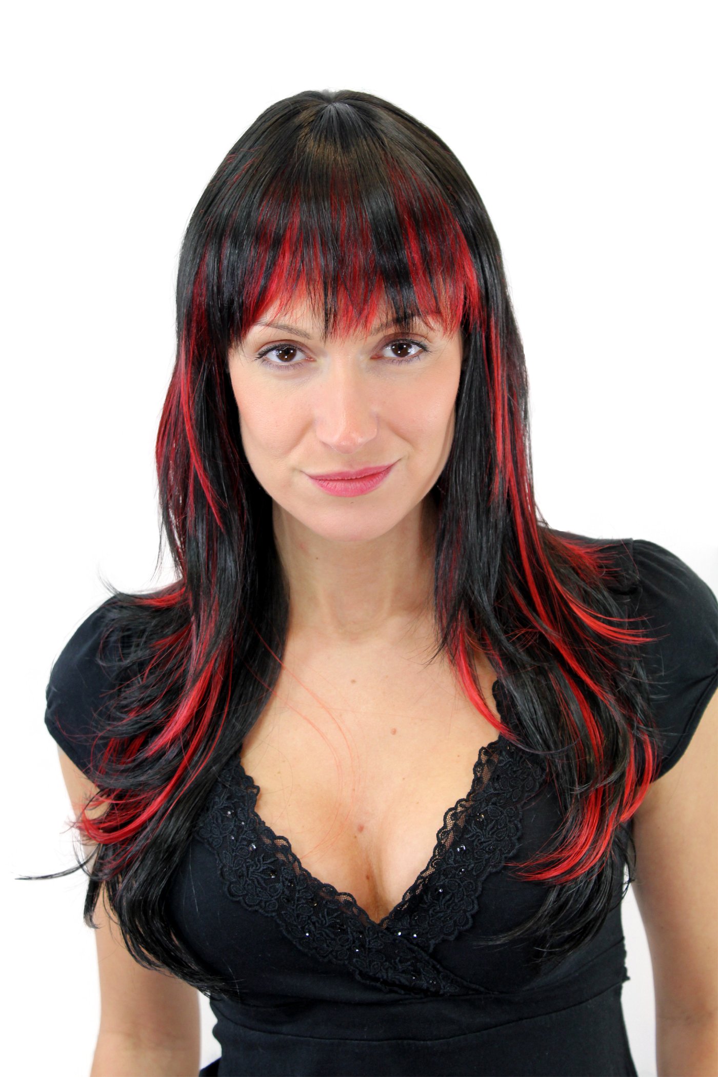wig-me-up-damenper-cke-gfw824-131y-schwarz-rote-str-hnen-mit-pony image 2