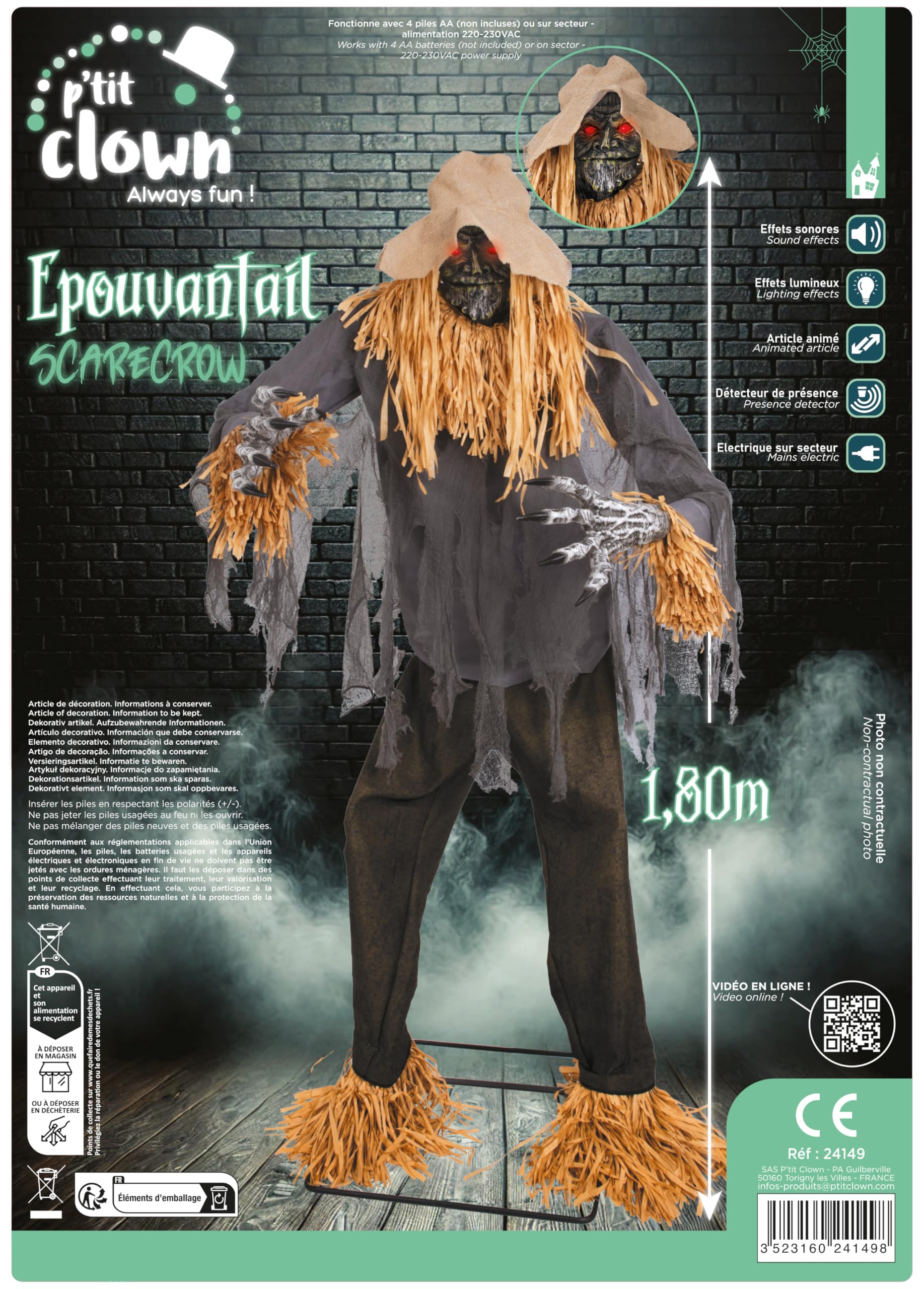 ptit-clown-24149-halloween-vogelscheuche-animatronic-180-cm image 7