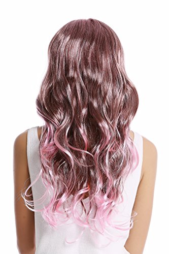 wig-me-up-91377-damenper-cke-lang-wellig-rosa-braun-gestr-hnt-mit-mittelscheitel image 7