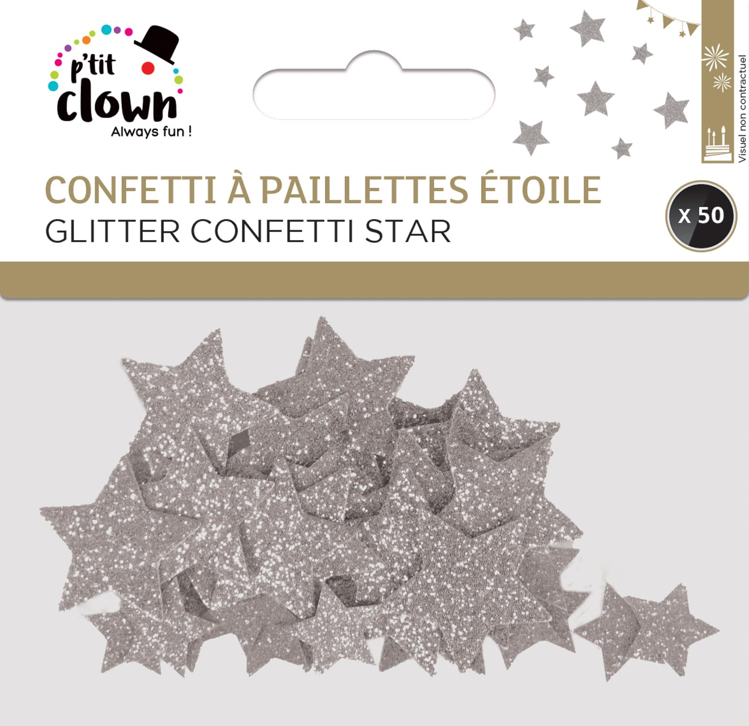 p-tit-clown-re22726-konfetti-sterne-silber-glitzer-50-st-ck image 2