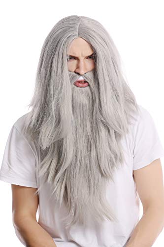 wig-me-up-pw0210-za68e-per-cke-mit-bart-set-lang-glatt-grau-zauberer image 6