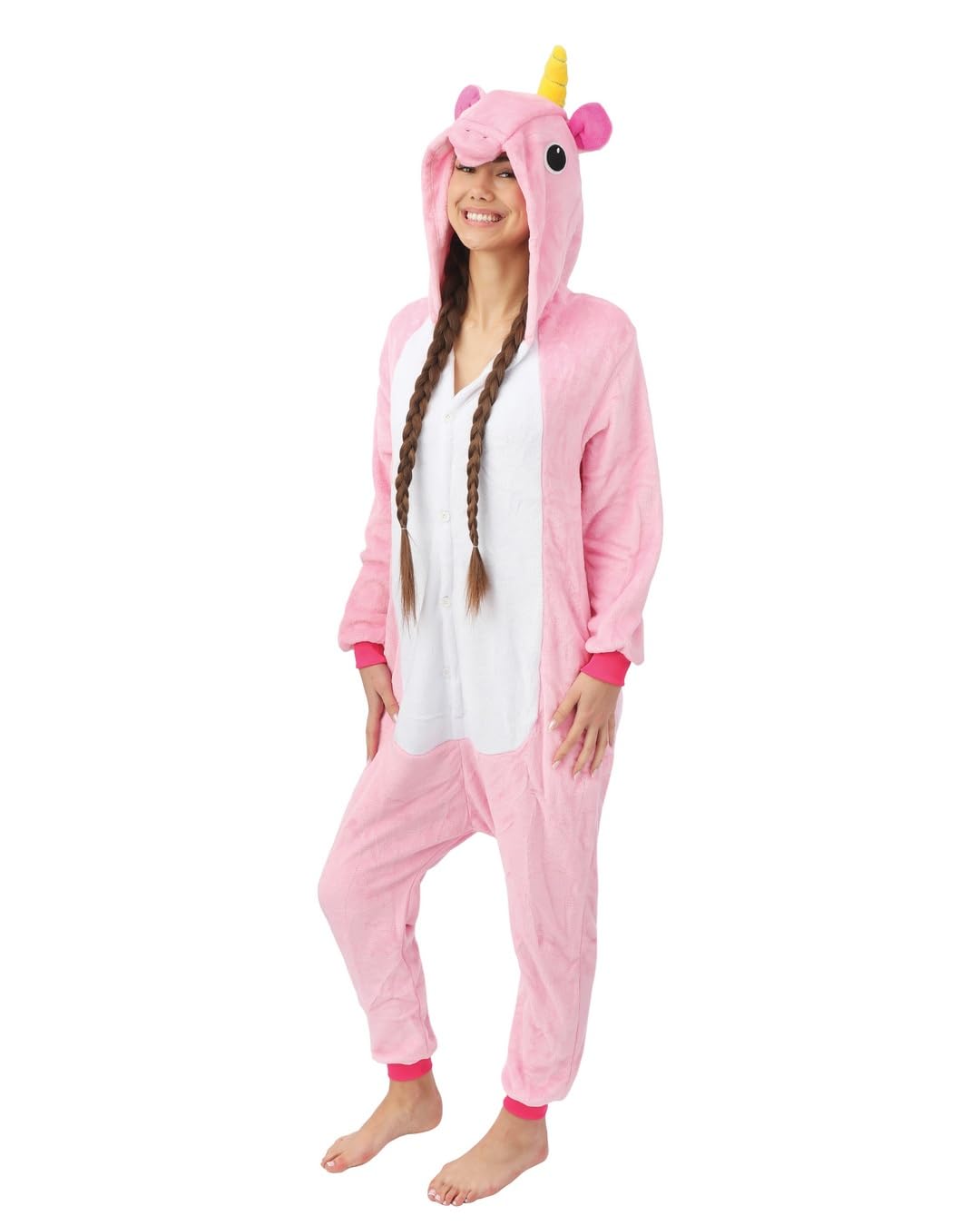 ptit-clown-kigurumi-einhorn-rosa-einteiler-kost-m-f-r-erwachsene image 3