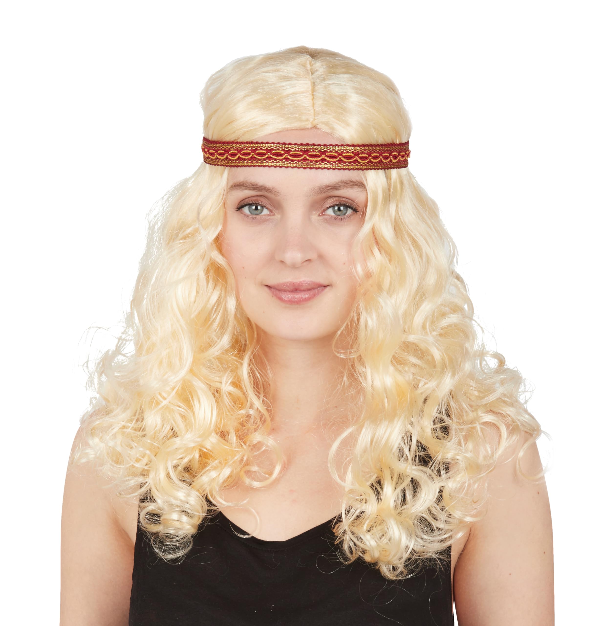 ptit-clown-68650-hippie-per-cke-damen-blond-lockig-mit-haarband image 1