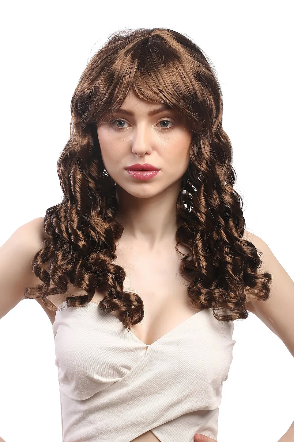 wig-me-up-xr-007-p6-damen-per-cke-braun-lang-korkenzieherlocken-mit-pony-ca-50-c image 1