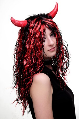 wig-me-up-4044-p103-13-teufelin-per-cke-lang-lockig-rot-schwarz-mit-h-rnern image 7