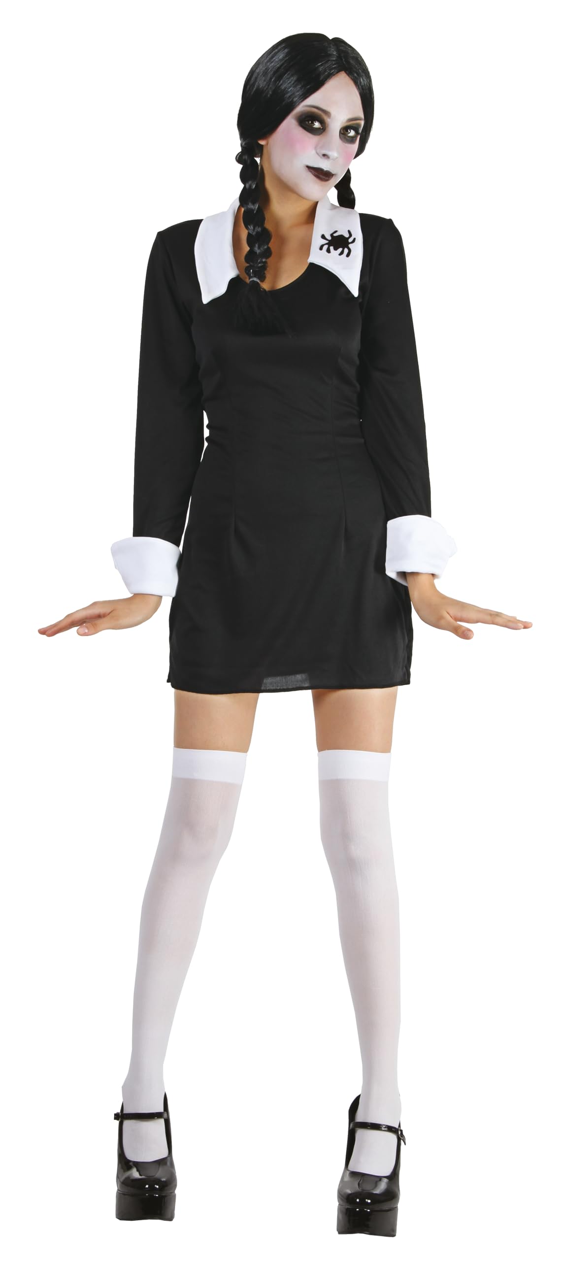 p-tit-clown-mittwoch-schulm-dchen-kost-m-damen-s-m-mit-kleid-und-str-mpfen image 1