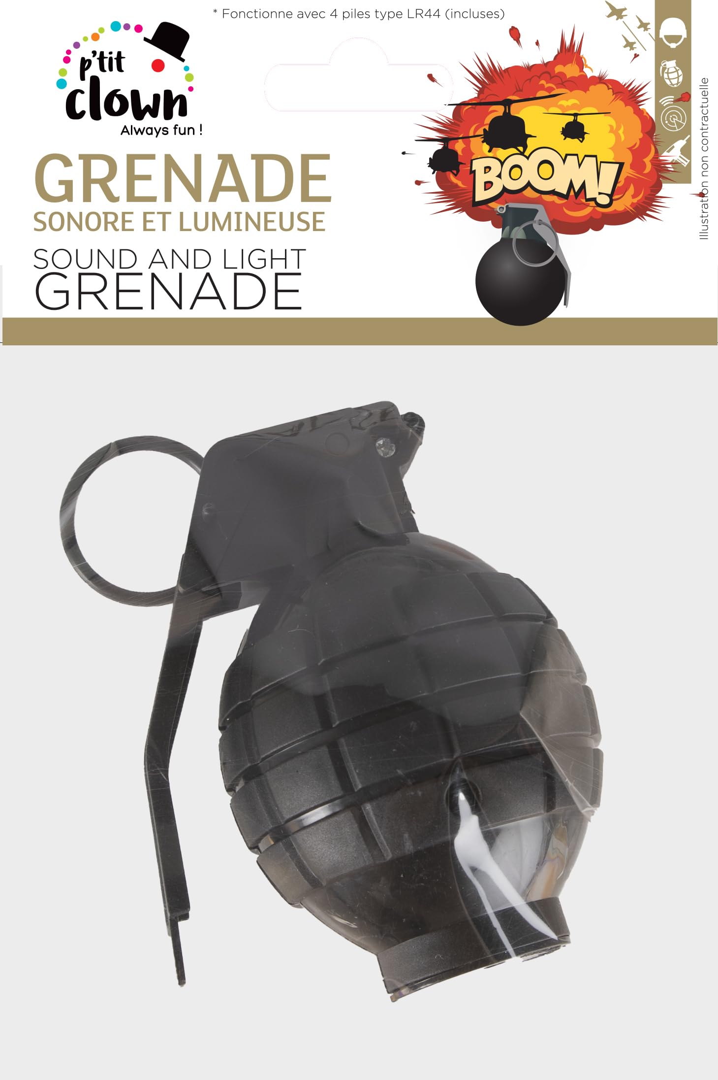 ptit-clown-grenade-sonore-et-lumineuse-klang-licht-granate-schwarz-8-cm image 5