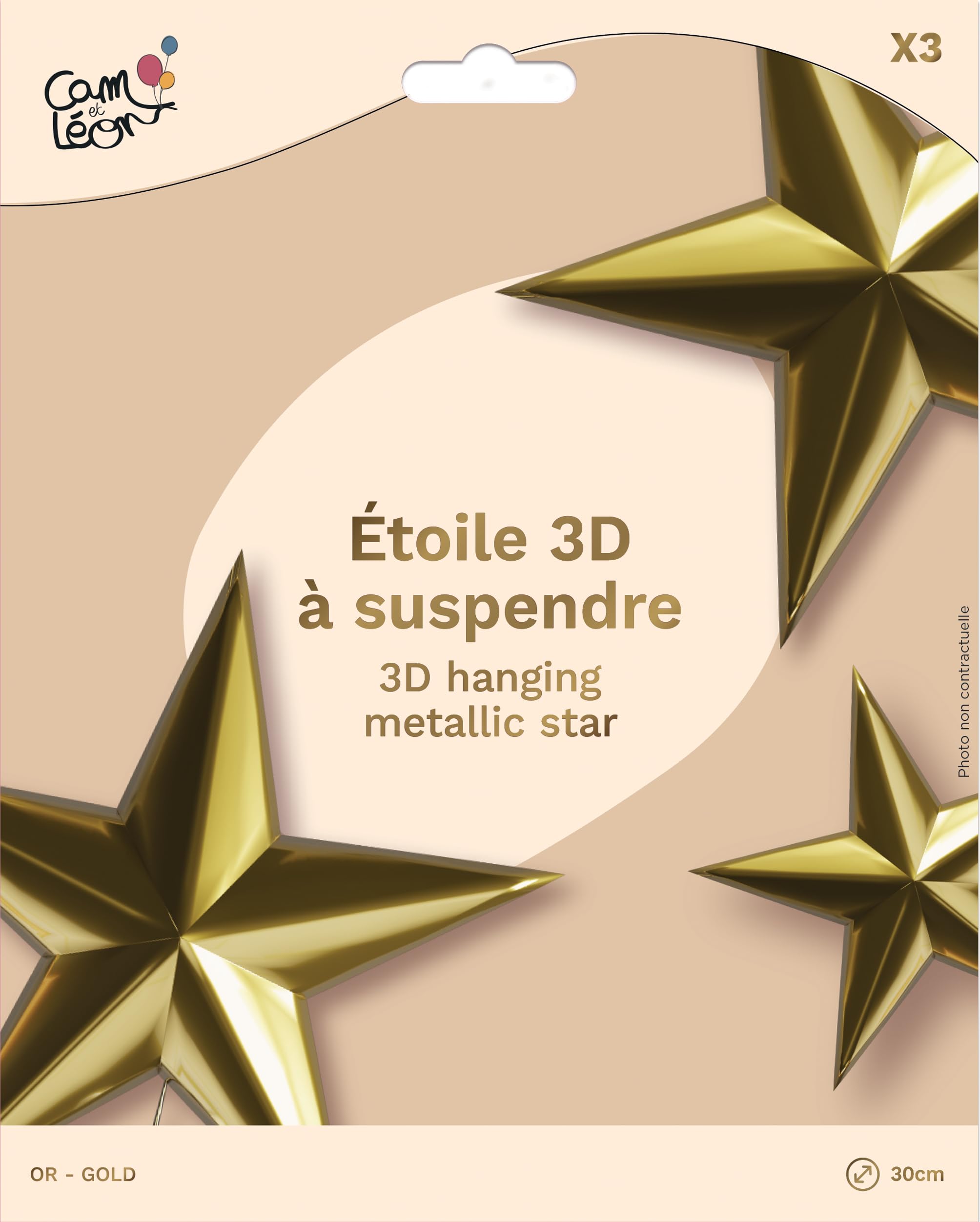 p-tit-clown-3d-sterne-deko-30-cm-gold-3-st-ck image 3