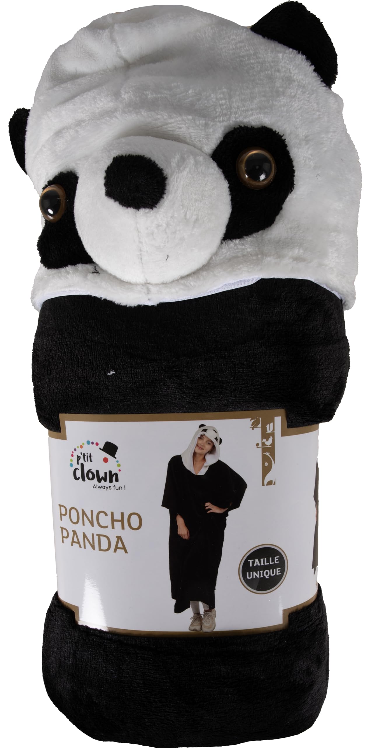 ptit-clown-panda-poncho-erwachsene-schwarz-one-size image 5