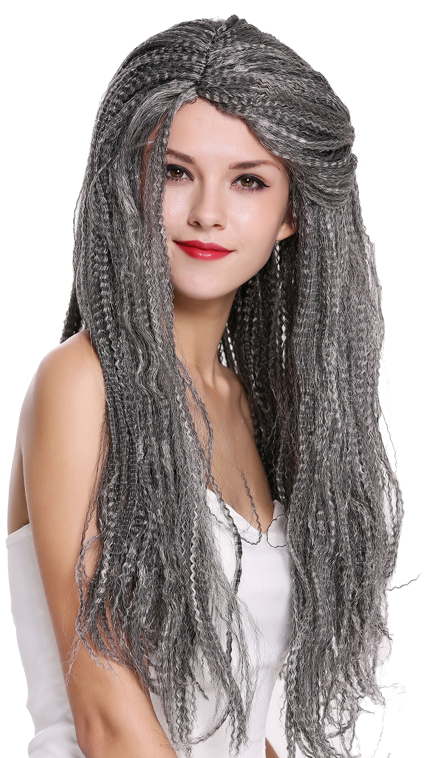wig-me-up-09428-za103-za68a-party-per-cke-lang-krepplocken-schwarz-grau-mix image 2