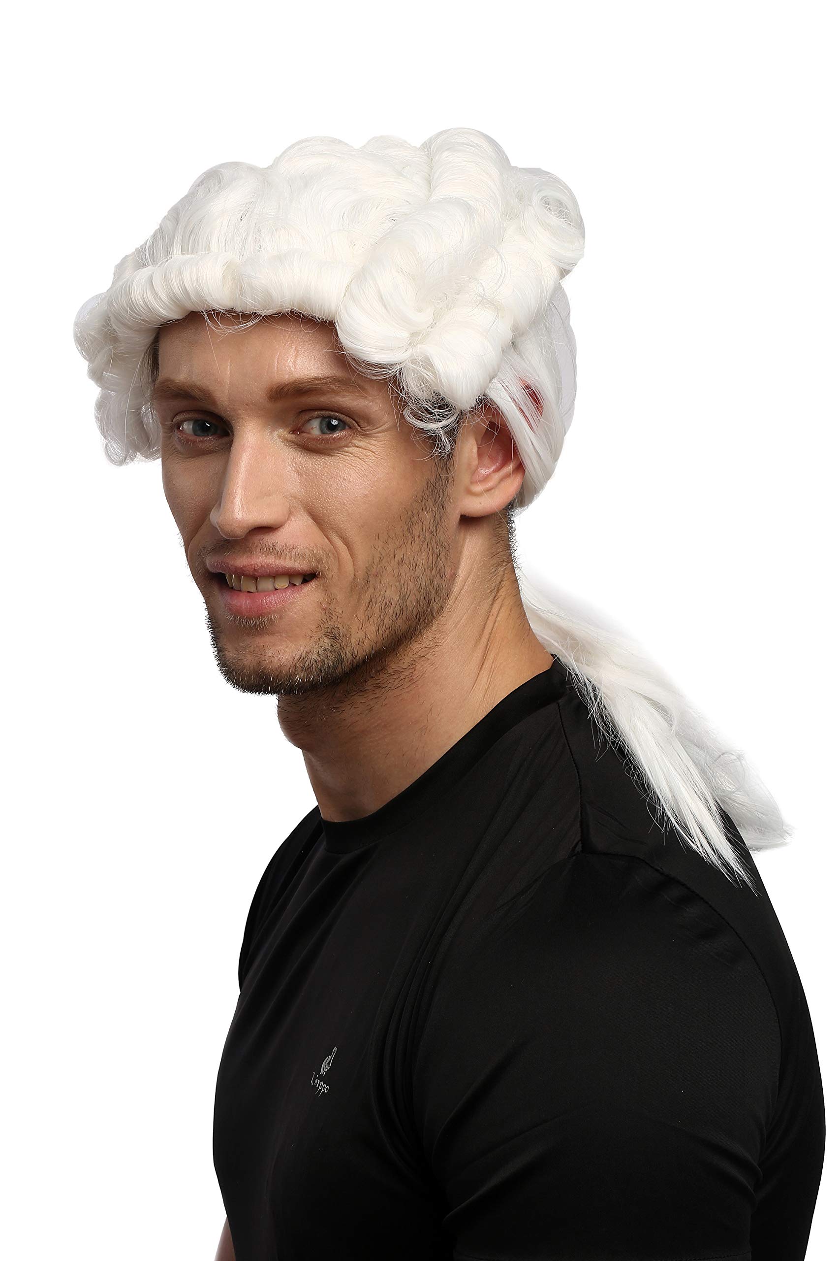 wig-me-up-0061-p60-herren-karnevalsper-cke-barock-wei-mit-zopf-50-cm image 1