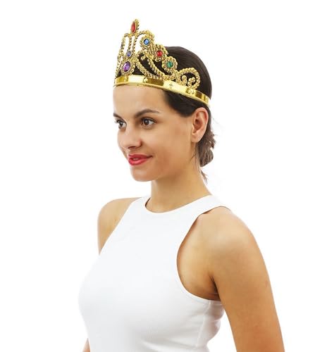 p-tit-clown-k-nigin-kranz-gold-mit-bunten-steinen-haarreif-krone image 7