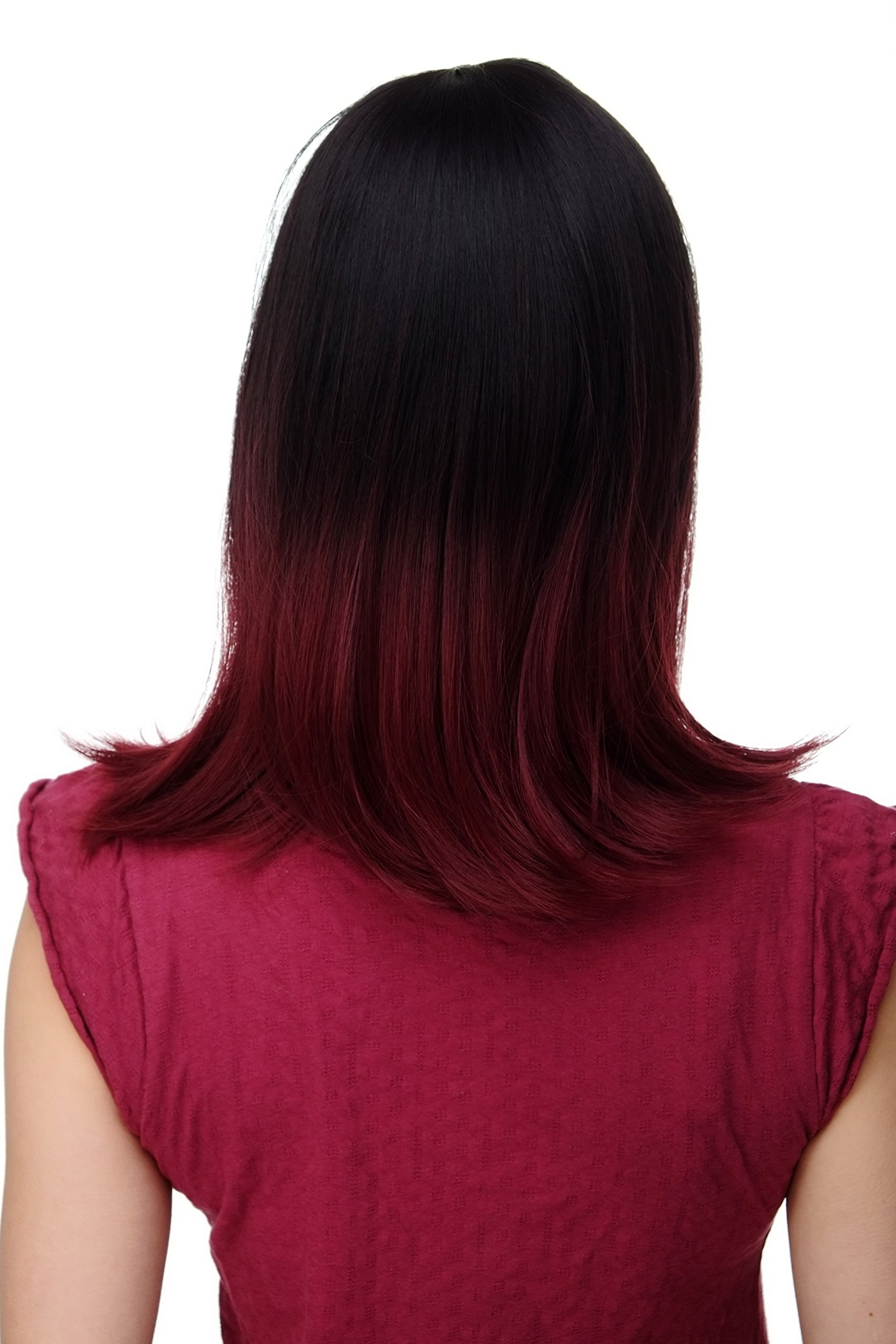 wig-me-up-h9705-2f118-damenper-cke-schulterlang-ombre-schwarz-aubergine-35-cm image 4