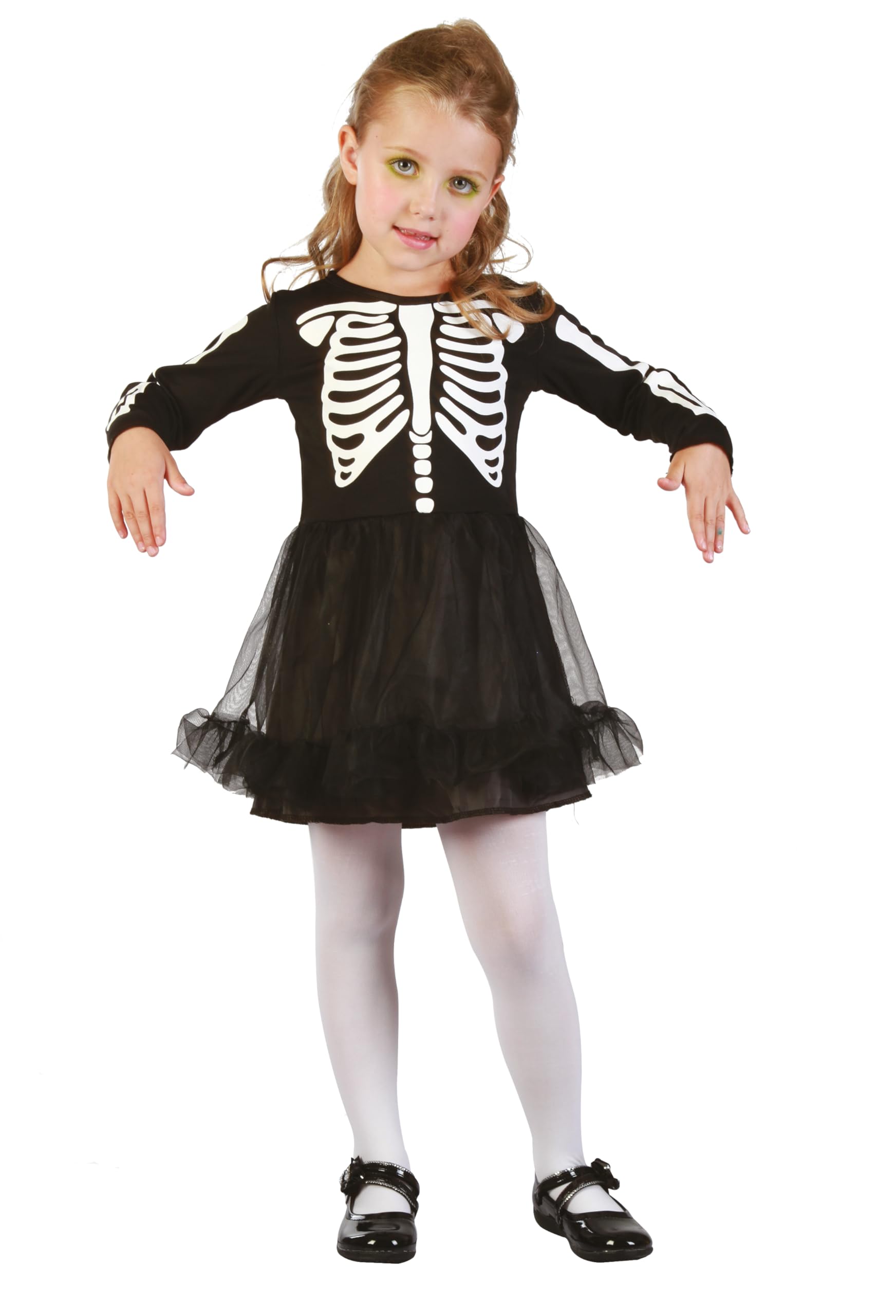 p-tit-clown-82964-baby-skelett-m-dchen-kost-m-kleid-92-104-cm image 1