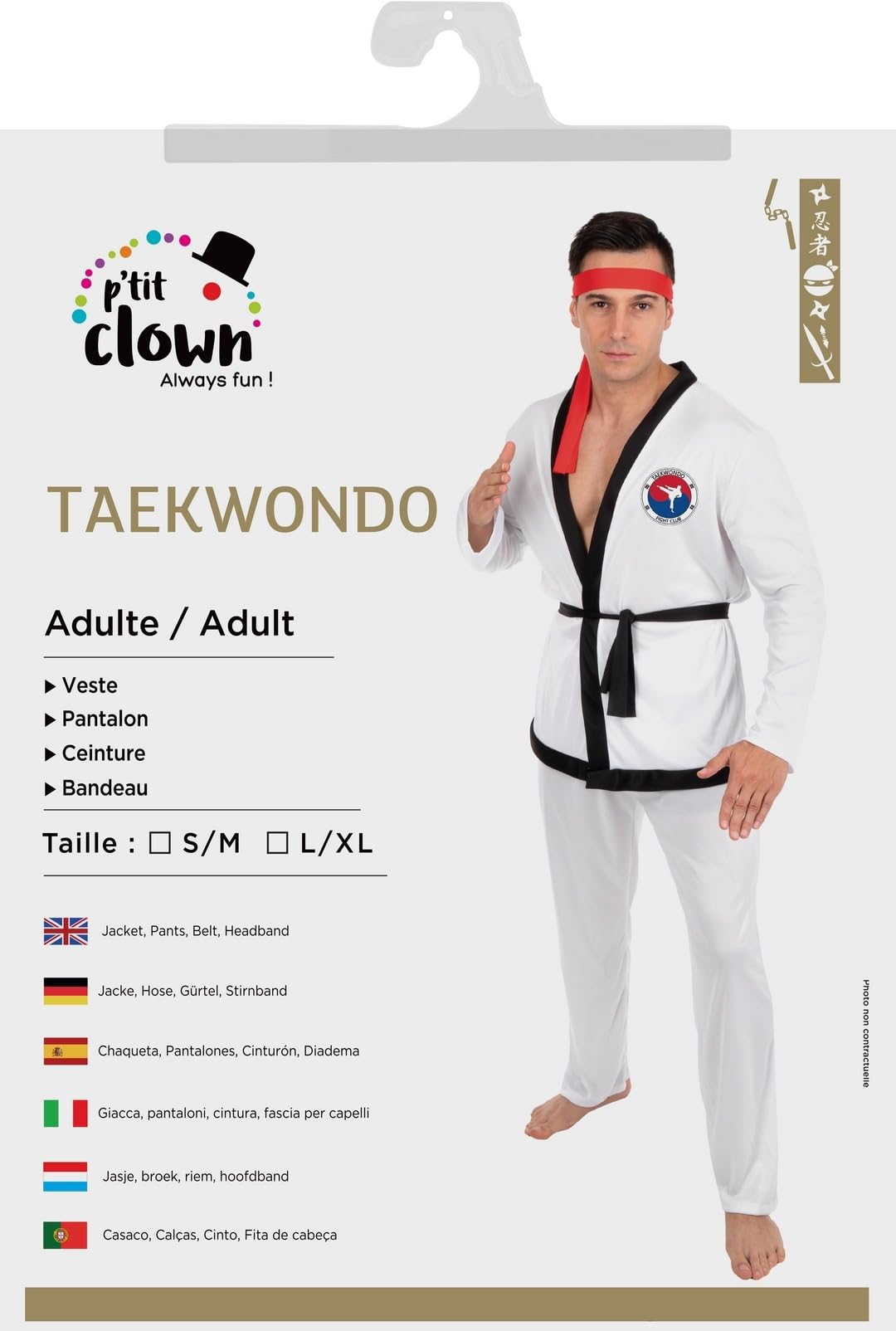 p-tit-clown-ninja-kost-m-f-r-damen-samurai-komplett-set-schwarz-rot image 5