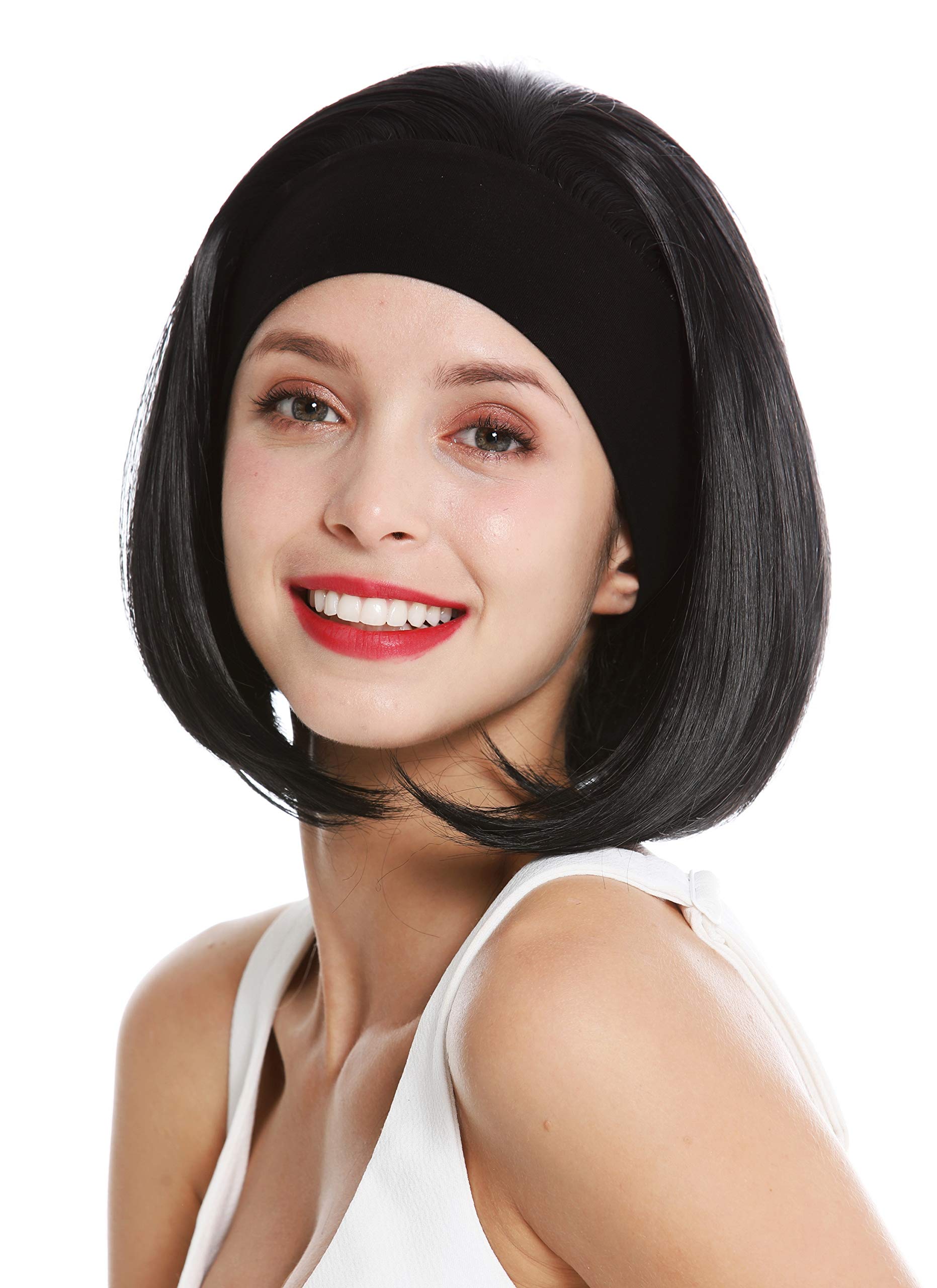 wig-me-up-gfw948-h-1-stirnband-per-cke-schwarz-kurz-30-cm-80er-retro image 1