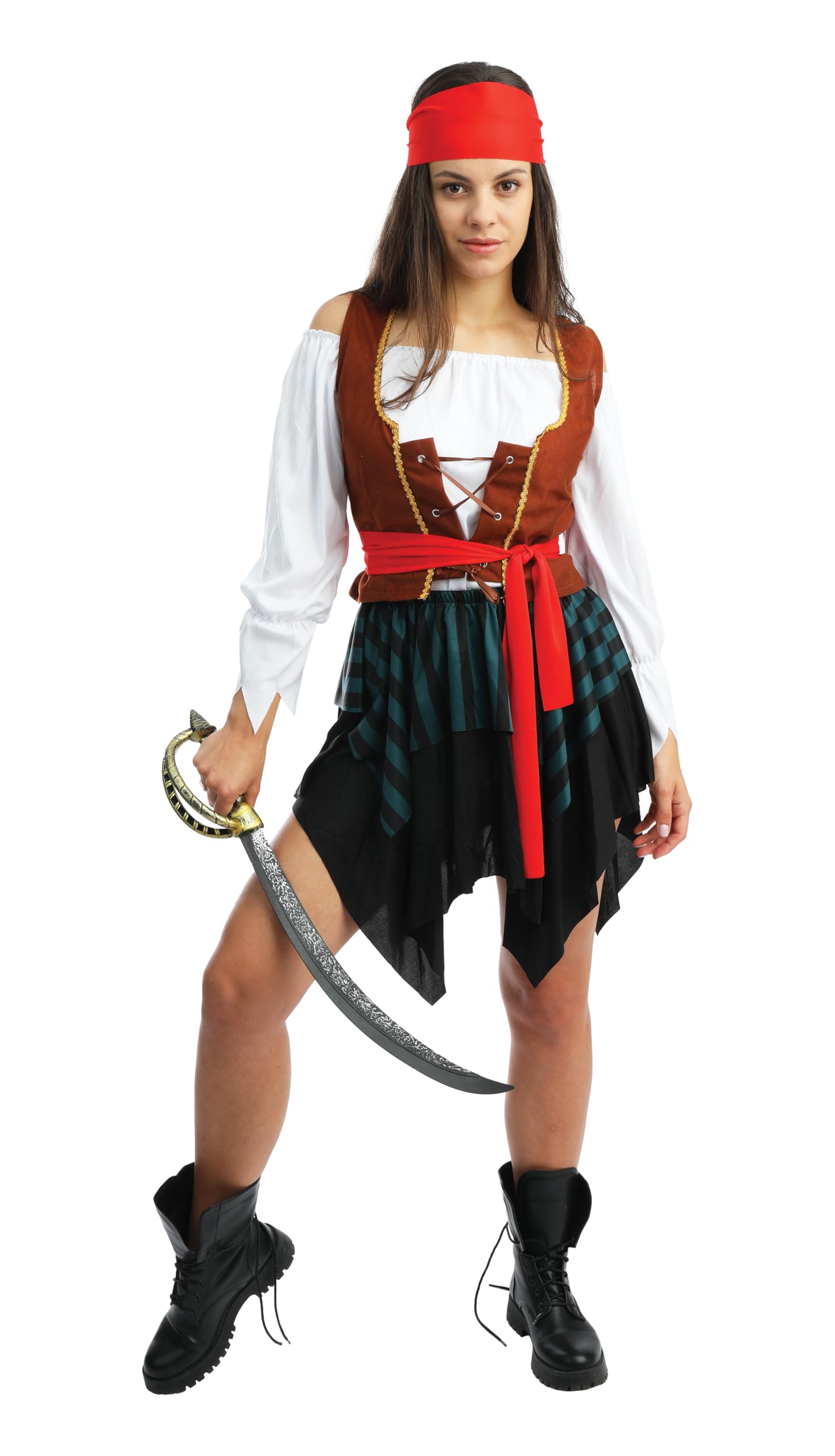 ptit-clown-89236-piratenkost-m-damen-mit-rock-top-weste-und-g-rtel image 7