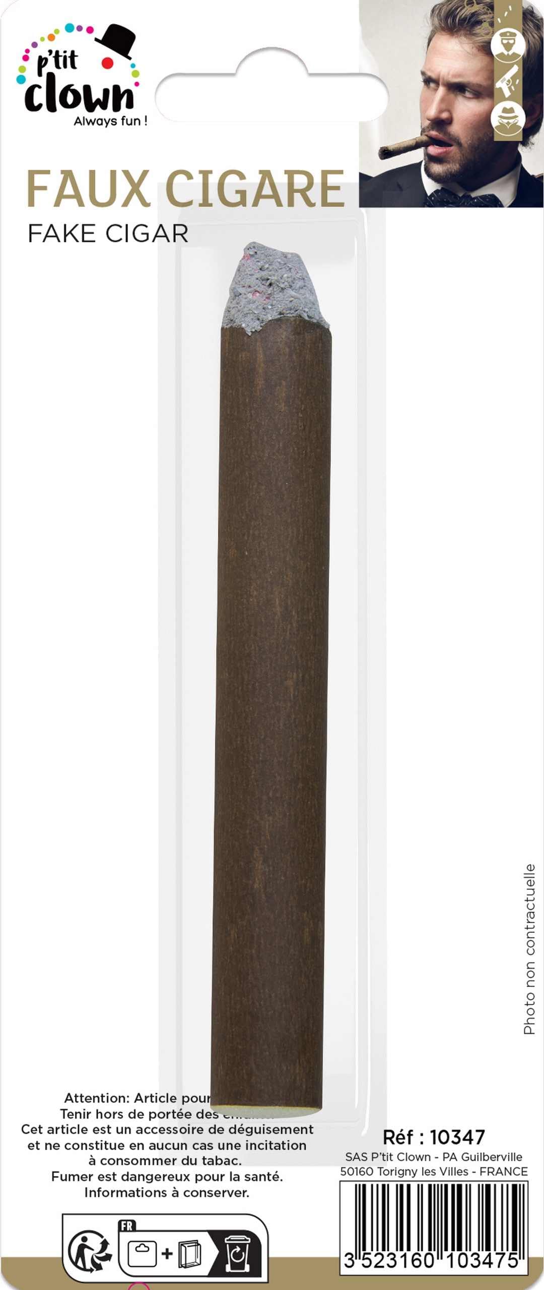 ptit-clown-10347-fake-zigarre-11-cm-braun-kost-m-accessoire image 3