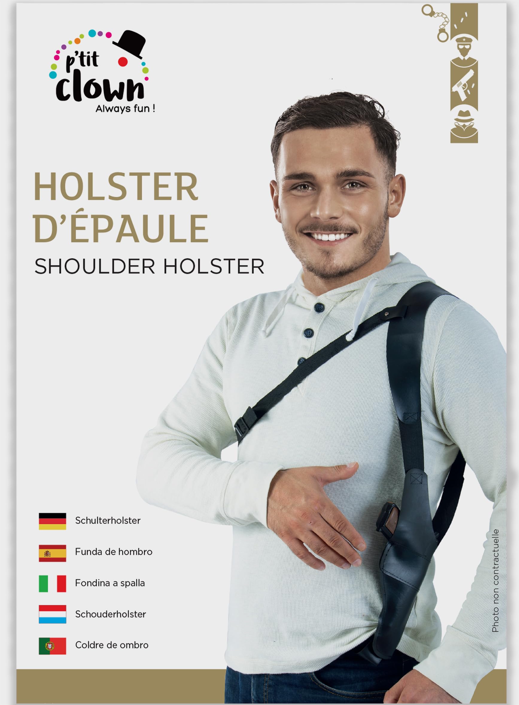 p-clown-polizei-zubeh-r-set-abzeichen-holster-anstecker image 4