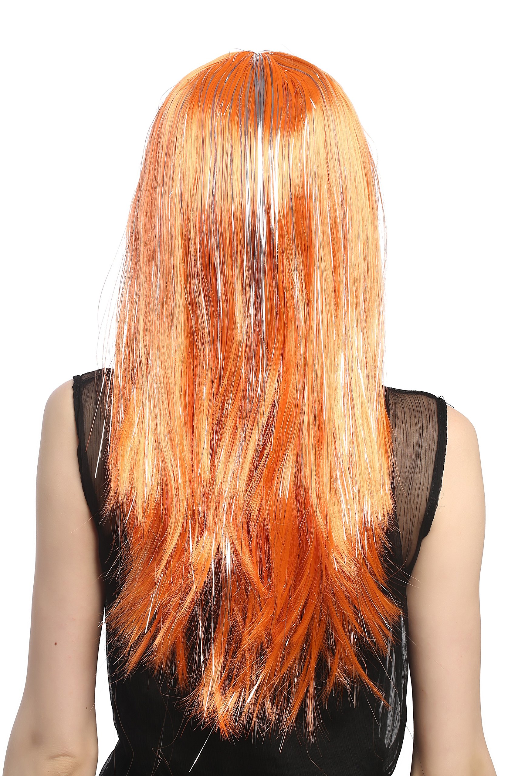 wig-me-up-xr-003-pc24-party-per-cke-damen-lang-glatt-pony-orange-glitter-55-cm image 3