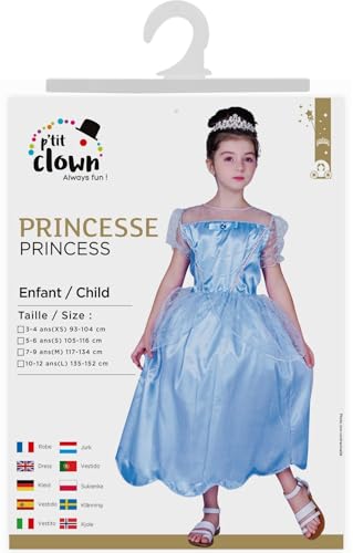 ptit-clown-prinzessinnen-kost-m-kinder-blau-10-12-jahre image 7