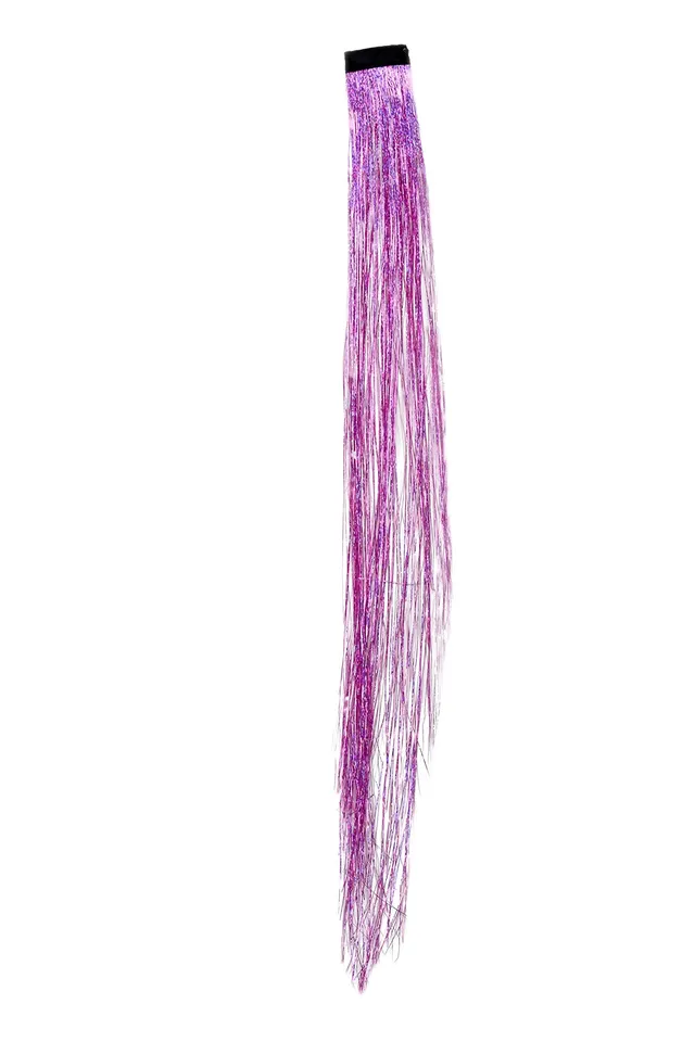 wig-me-up-rh-044-pink-clip-in-extension-tinsel-lametta-pink-45-cm image 1