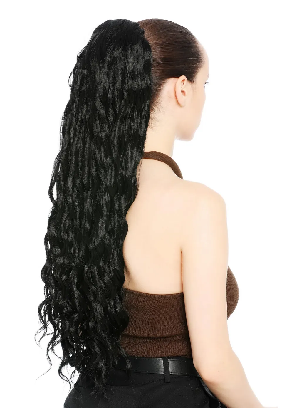 wig-me-up-n1557a-1-haarteil-pferdeschwanz-zopf-schwarz-gewellt-70-cm image 1