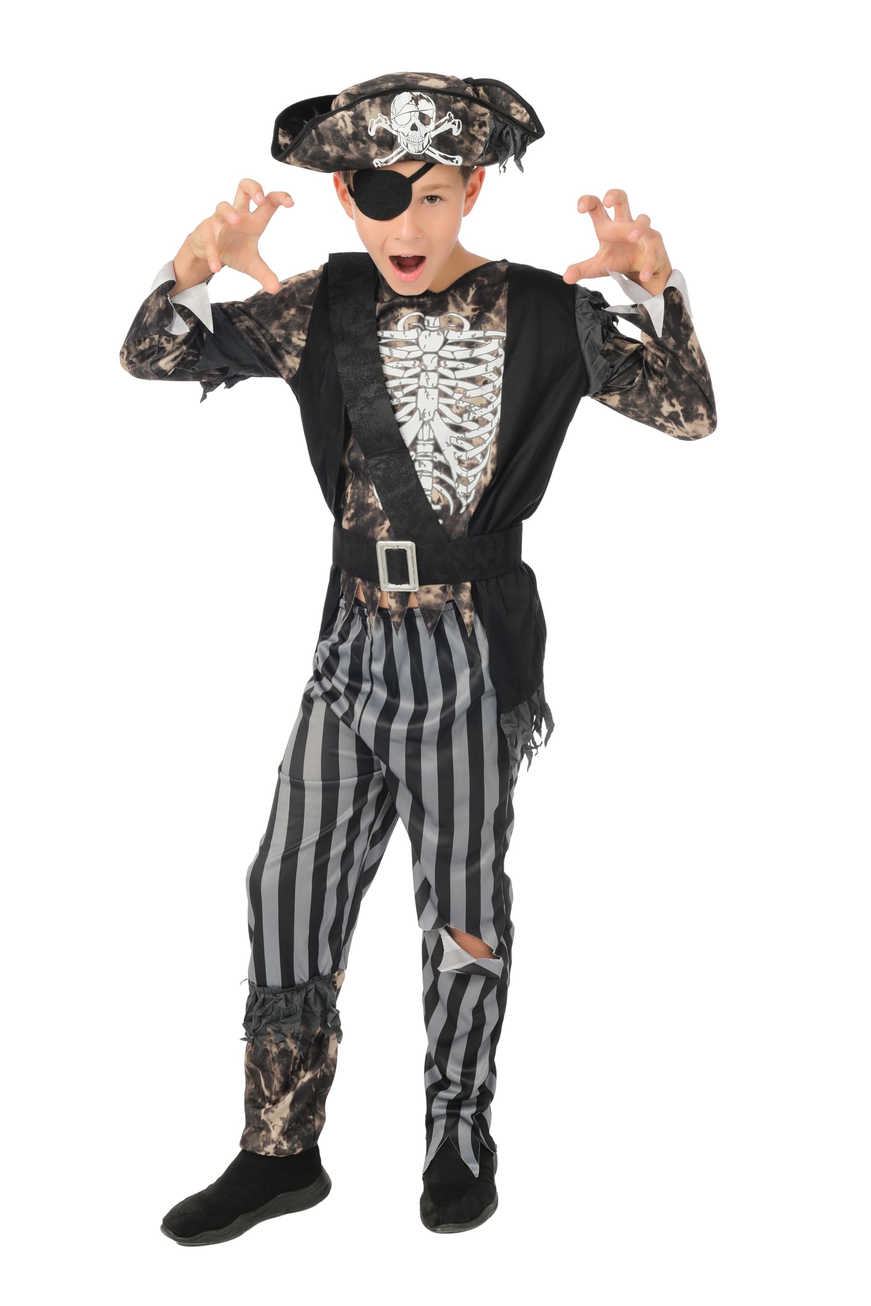 p-tit-clown-skelett-piratenkost-m-kind-mit-hut-und-augenklappe image 1