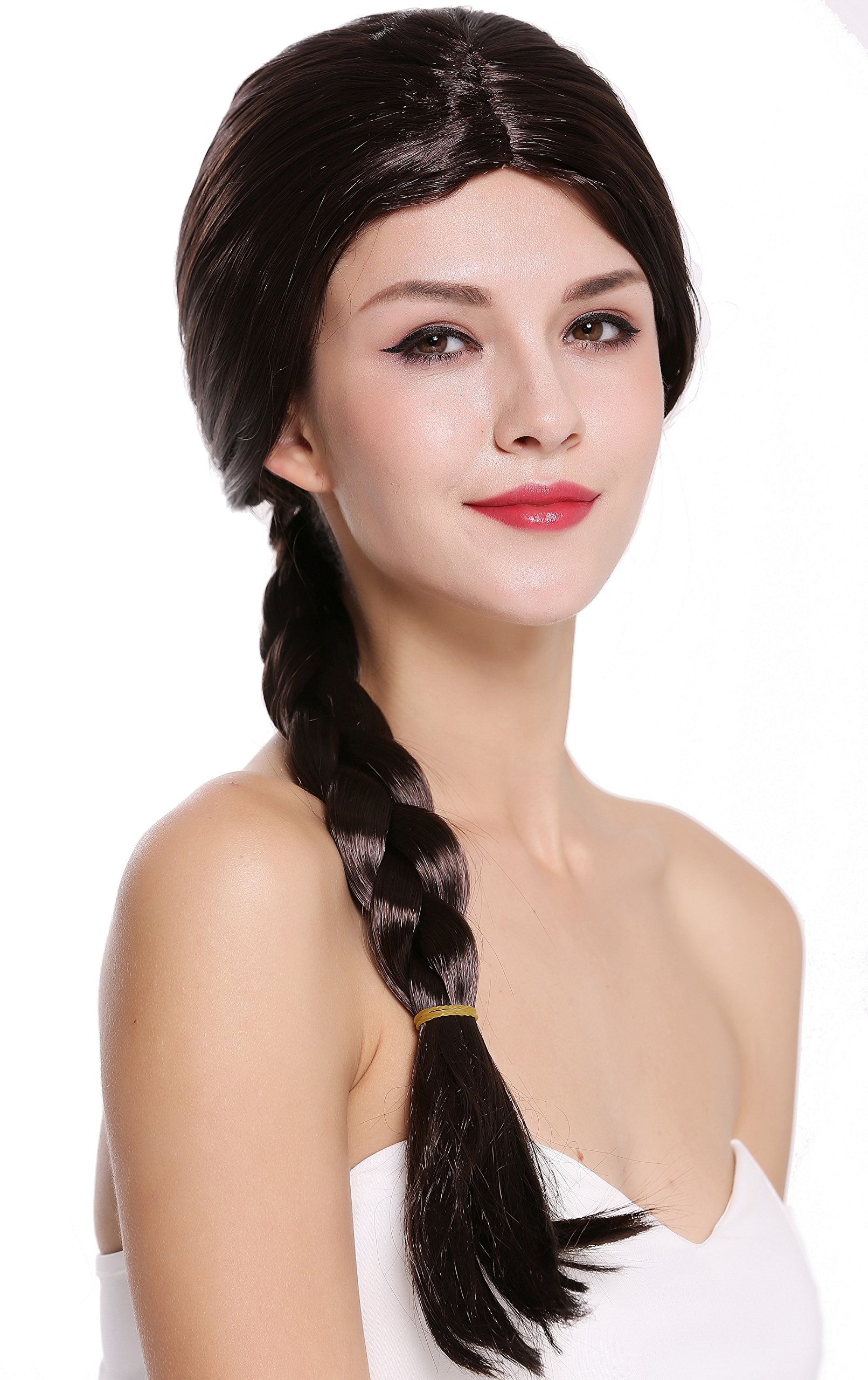 wig-me-up-per-p2-damenper-cke-rapunzel-lang-dunkelbraun-geflochtener-zopf image 2