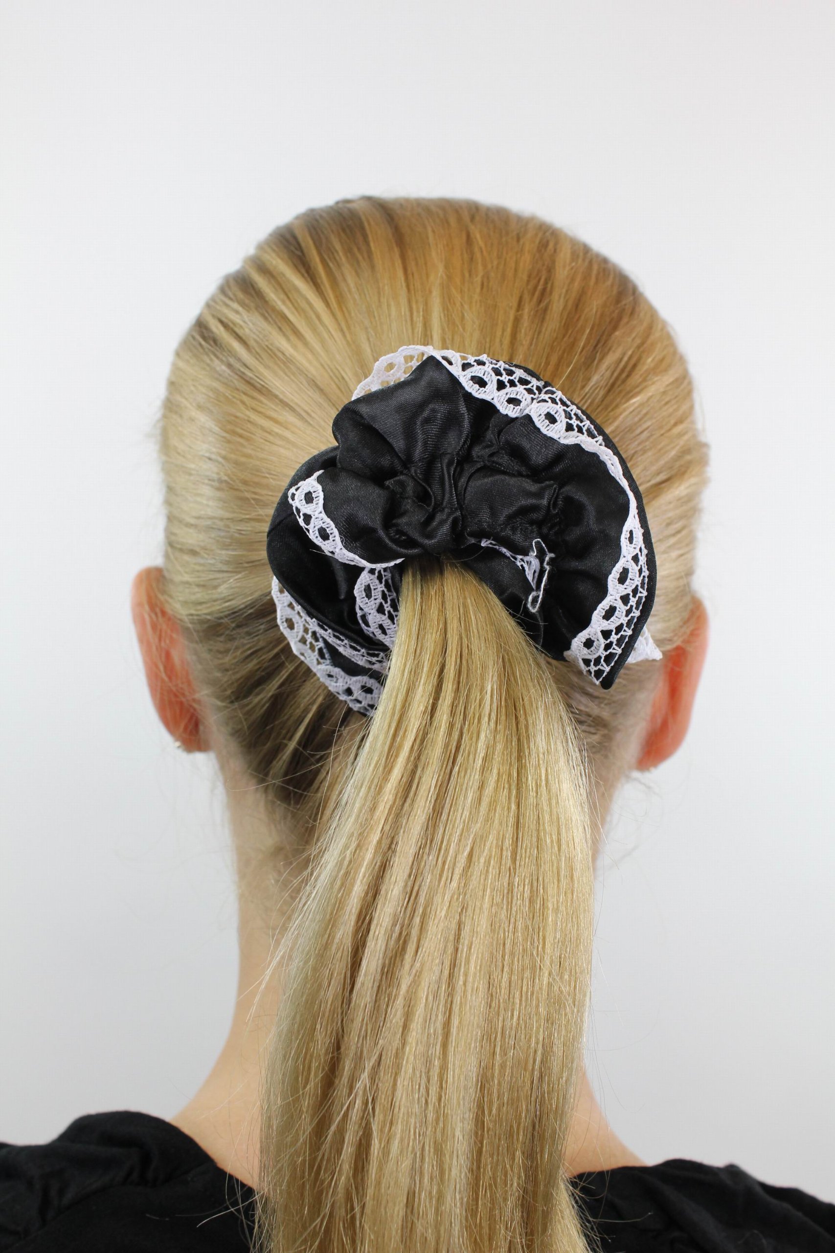 wig-me-up-z020-haarband-scrunchy-maid-gothic-lolita-schwarz-wei-spitze image 2