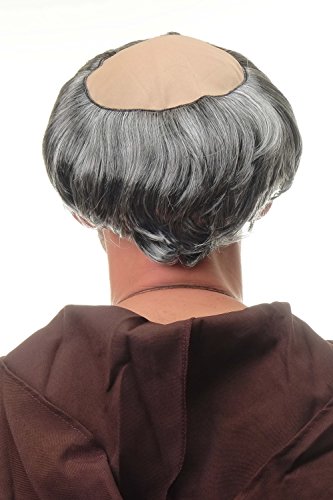 wig-me-up-per-cke-alter-m-nch-abt-tonsur-grau-mittelalter-party-per-cke-herren image 8