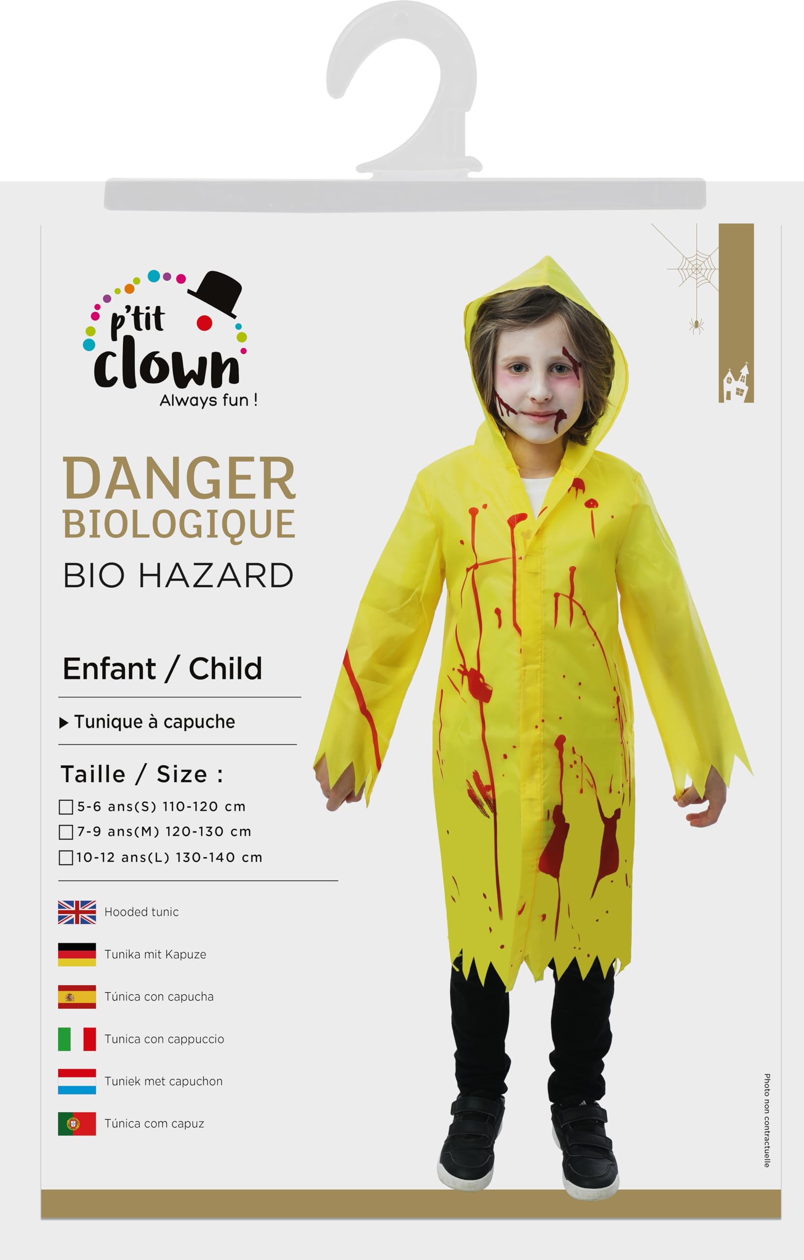 p-tit-clown-biologisches-gefahrenkost-m-kinder-tunika-mit-kapuze image 5
