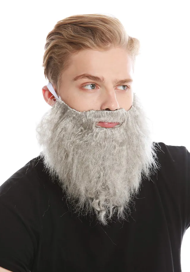 wig-me-up-9537b-za68r-vollbart-rauschebart-grau-15-cm-gummizug image 1