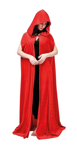 ptit-clown-samt-umhang-mit-kapuze-150-cm-rot image 8